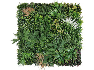 Plant panel - "Vertical Sauvage" - Set of 4 - 1.00 x 1.00 m - Green