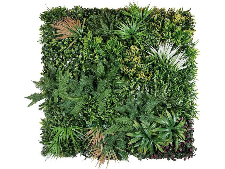 Plant panel - "Vertical Sauvage" - Set of 4 - 1.00 x 1.00 m - Green