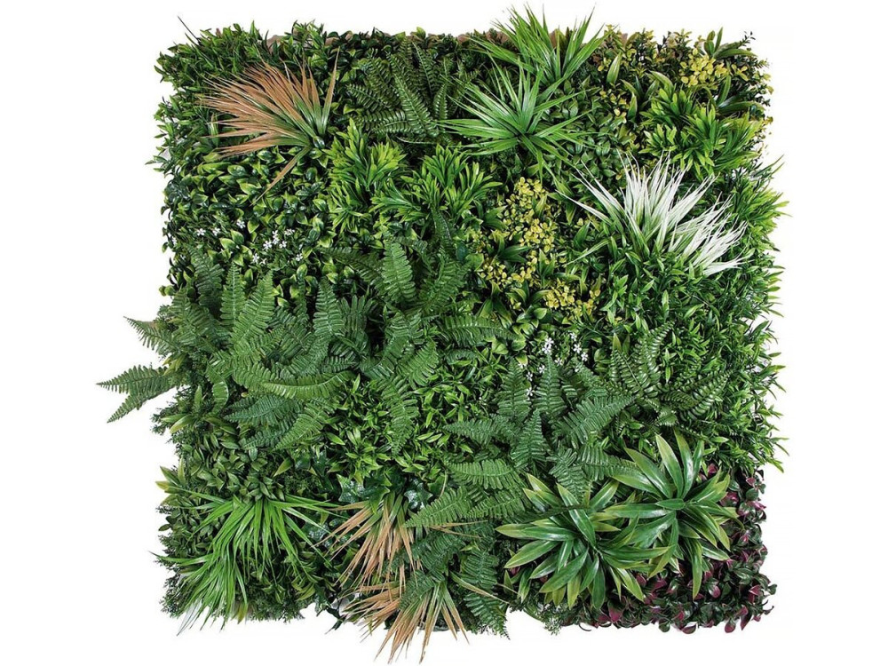 Plant panel - "Vertical Sauvage" - Set of 4 - 1.00 x 1.00 m - Green