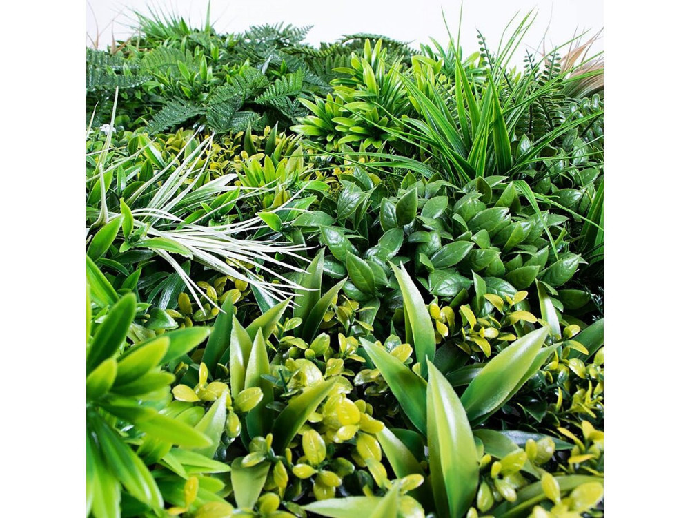 Plant panel - "Vertical Sauvage" - Set of 4 - 1.00 x 1.00 m - Green