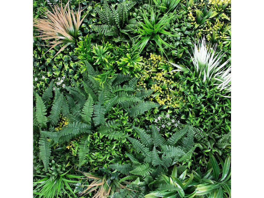 Plant panel - "Vertical Sauvage" - Set of 4 - 1.00 x 1.00 m - Green