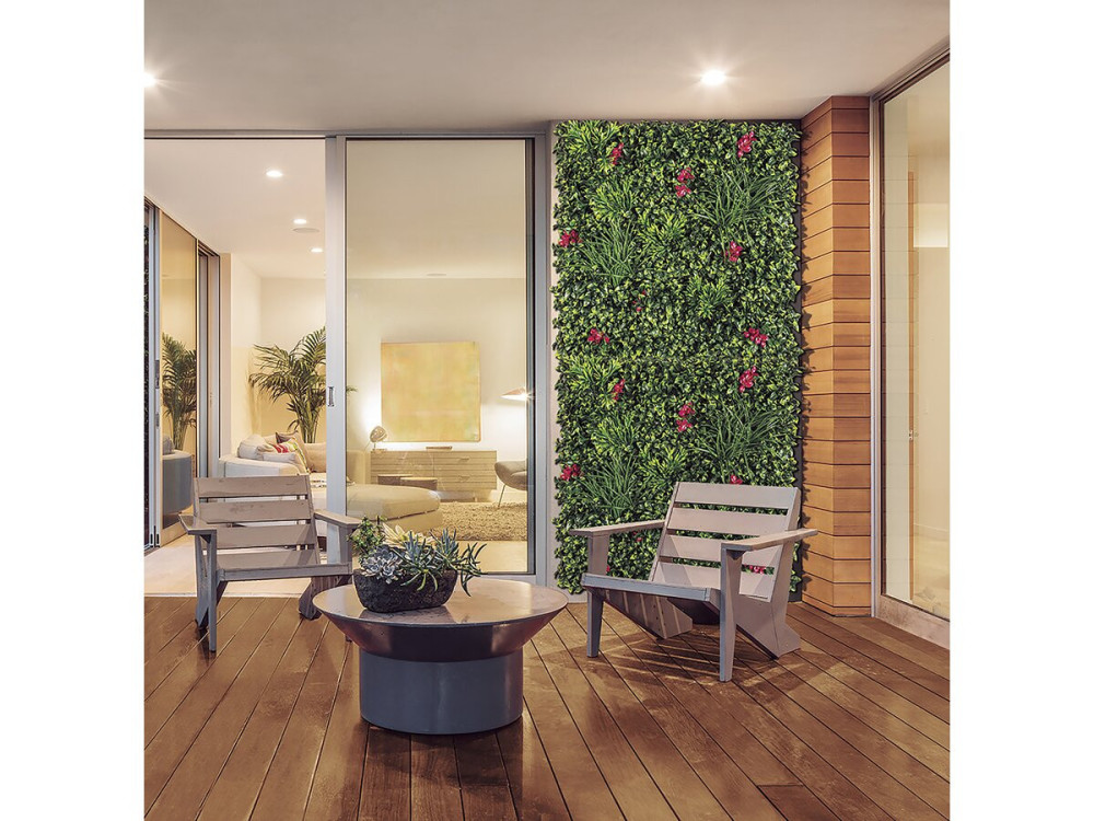 Plant panel - "Vertical Villa" - Set of 4 - 1.00 x 1.00 m - Green