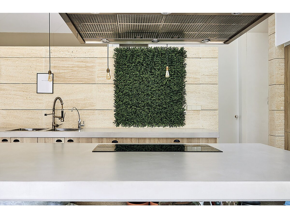 Vertical Buxus" plant panel - Set of 4 - 1.00 x 1.00 m - Green