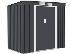 Austin" single-slope metal garden shed 2.43 m2 - Grey