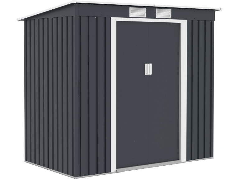 Austin" single-slope metal garden shed 2.43 m2 - Grey
