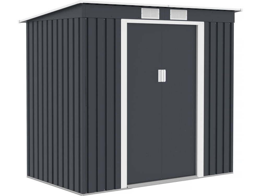 Austin" single-slope metal garden shed 2.43 m2 - Grey