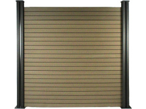 Set of 6 composite fencing slats - L160 cm x W25.8 cm x th. 2 cm - Terracotta