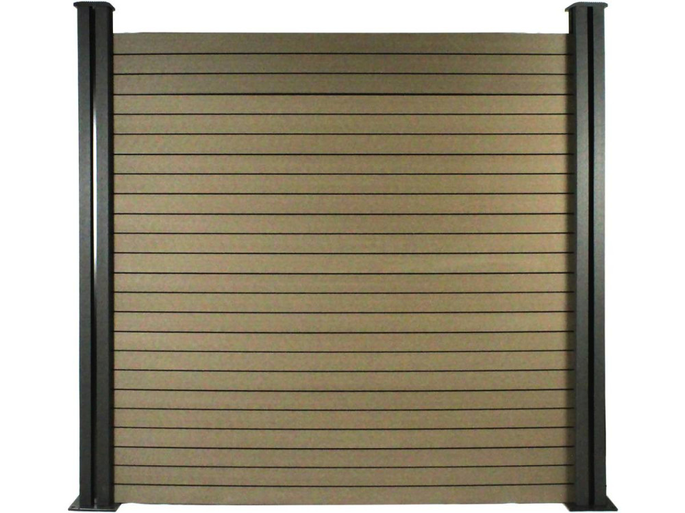 Set of 6 composite fencing slats - L160 cm x W25.8 cm x th. 2 cm - Terracotta