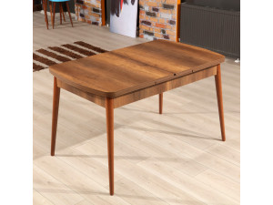 Barok" extendable wooden dining table - 78 x 132 x 80 cm - Walnut 2