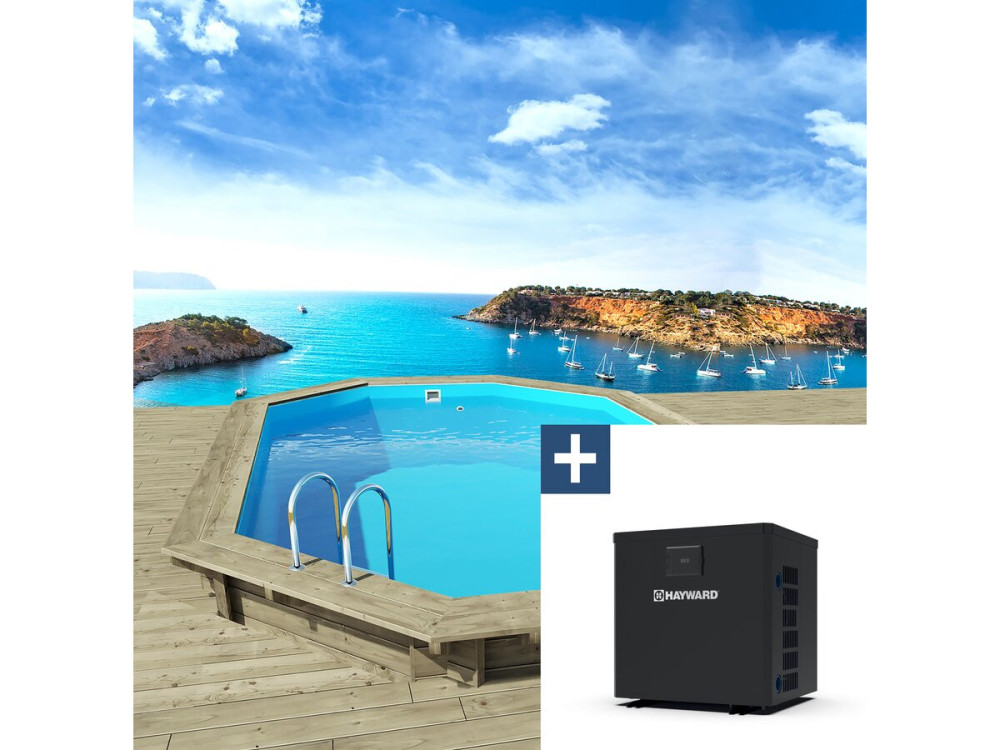 Miami 120" wooden pool - 4.86 x 3.36 x 1.20 m + 3.5 kw/h heat pump