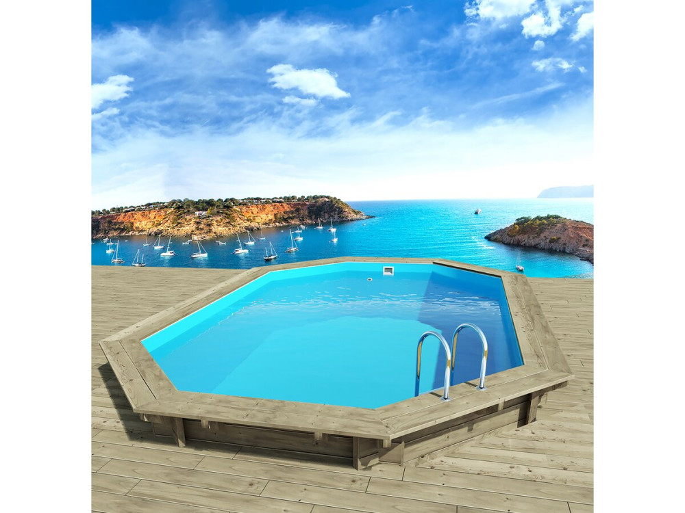 Miami 120" wooden pool - 4.86 x 3.36 x 1.20 m + 3.5 kw/h heat pump