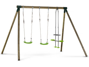 Lana wooden swing - With 2 swings and 1 vis-à-vis.