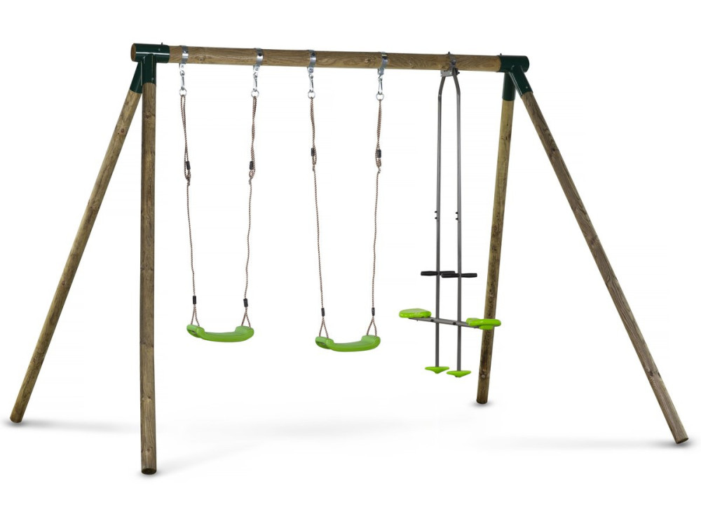 Lana wooden swing - With 2 swings and 1 vis-à-vis.