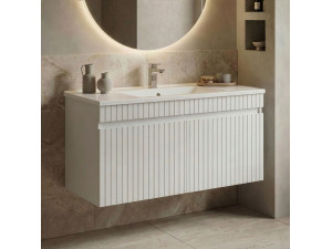 "Tivoli 100" Vanity Cabinet - 100 x 45 x 57 cm - Matte White 2