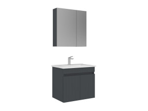 "Tivoli 65" Vanity Set with Mirror (2-Piece) - 65 x 45 x 57 cm - Matte Anthracite