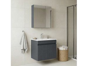 "Tivoli 65" Vanity Set with Mirror (2-Piece) - 65 x 45 x 57 cm - Matte Anthracite 2
