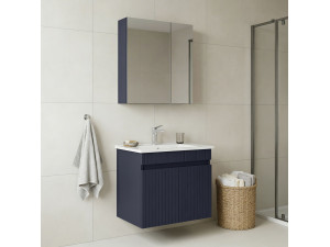 "Tivoli 65" Vanity Set with Mirror (2-Piece) - 65 x 45 x 57 cm - Matte Navy Blue 2