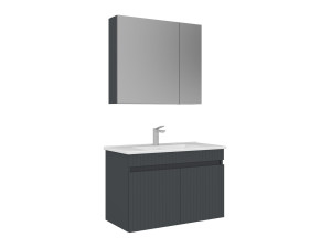 "Tivoli 85" Vanity Set with Mirror (2-Piece) - 85 x 45 x 57 cm - Matte Anthracite