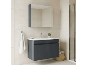 "Tivoli 85" Vanity Set with Mirror (2-Piece) - 85 x 45 x 57 cm - Matte Anthracite 2