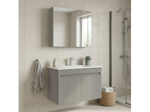 "Tivoli 85" Vanity Set with Mirror (2-Piece) - 85 x 45 x 57 cm - Matte Cashmere 2