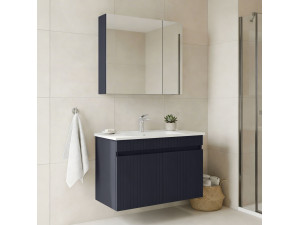 "Tivoli 85" Vanity Set with Mirror (2-Piece) - 85 x 45 x 57 cm - Matte Navy Blue 2
