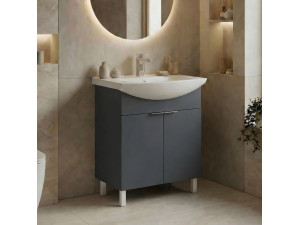 "Purus 65" Vanity Cabinet - 65 x 50 x 83 cm - Matte Anthracite 2