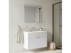 "Purus 80" Vanity Set with Mirror (2-Piece) - 80 x 50 x 58 cm - White 2