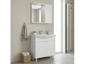 "Purus 80" Vanity Set with Mirror (2-Piece) - 80 x 50 x 83 cm - White 2
