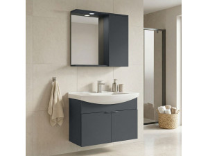 "Purus 80" Vanity Set with Mirror (2-Piece) - 80 x 50 x 58 cm - Matte Anthracite 2