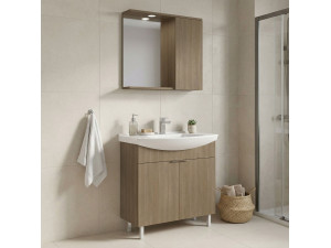 "Purus 80" Vanity Set with Mirror (2-Piece) - 80 x 50 x 83 cm - Oak 2