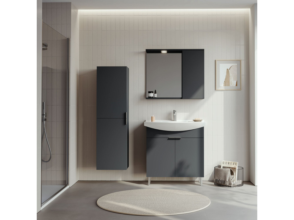 "Purus 80" Vanity Cabinet - 80 x 50 x 83 cm - Matte Anthracite