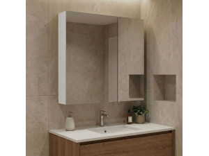 "Purus Desna 60" Bathroom Cabinet with Mirror - 60 x 16 x 66 cm - White 2