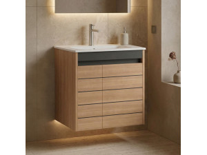 "Ricato 60" Vanity Cabinet - 61 x 47 x 62 cm - Walnut 2