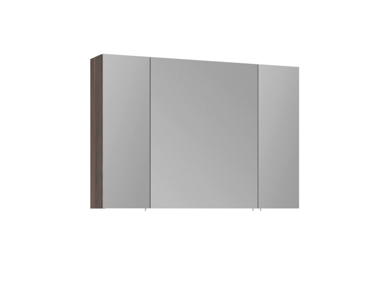 "Side 100" Bathroom Cabinet with Mirror - 100 x 16 x 66 cm - Dark Walnut