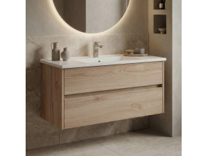 "Side 100 v3" Vanity Cabinet - 100 x 45 x 52 cm - Oak 2