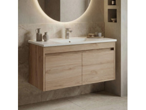 "Side 100 v3" Vanity Cabinet - 100 x 45 x 52 cm - Oak 2