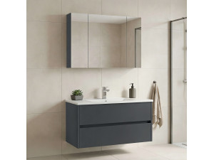 "Side 100 v3" Vanity Set with Mirror (2-Piece) - 100 x 16 x 52 cm - Matte Anthracite 2