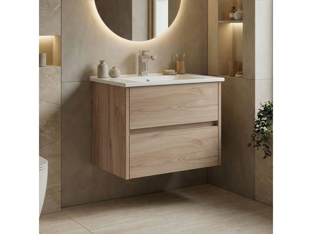 "Side 65 v2" Vanity Cabinet - 65 x 45 x 52 cm - Oak