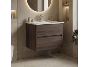 "Side 65 v2" Vanity Cabinet - 65 x 45 x 52 cm - Dark Walnut 2