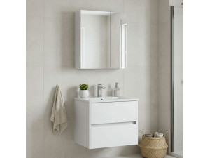 "Side 65 v2" Vanity Set with Mirror (2-Piece) - 65 x 45 x 52 cm - Matte White 2