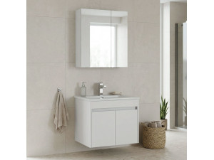 "Side 65 v2" Vanity Set with Mirror (2-Piece) - 65 x 45 x 52 cm - Matte White 2