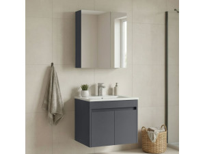 "Side 65 v2" Vanity Set with Mirror (2-Piece) - 65 x 45 x 52 cm - Matte Anthracite 2
