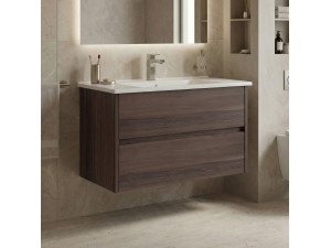"Side 85 v2" Vanity Cabinet - 85 x 45 x 52 cm - Dark Walnut 2