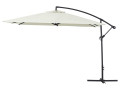 Overhanging Parasol Alu "Ilios 3" - square - 9'10" x 9'10" - Grey - Ecru