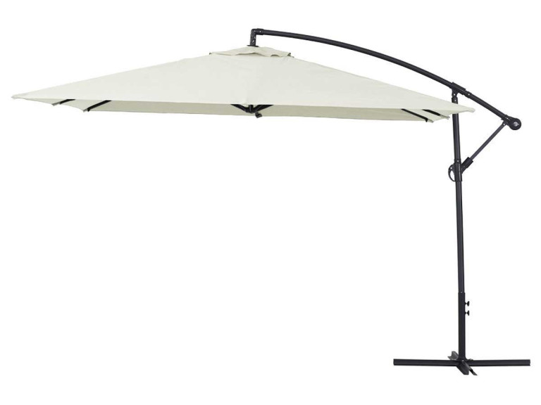 Overhanging Aluminium garden Parasol - "llios 3 " - Square -  9'10" x 9'10"- Cream