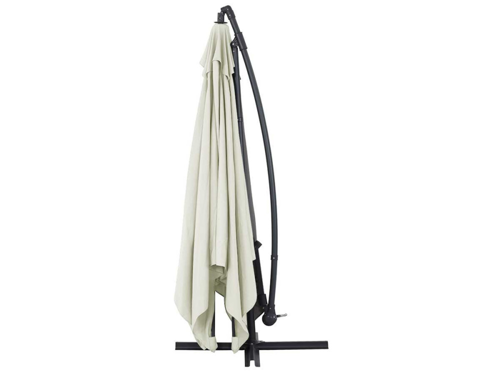 Overhanging Aluminium garden Parasol - "llios 3 " - Square -  9'10" x 9'10"- Cream