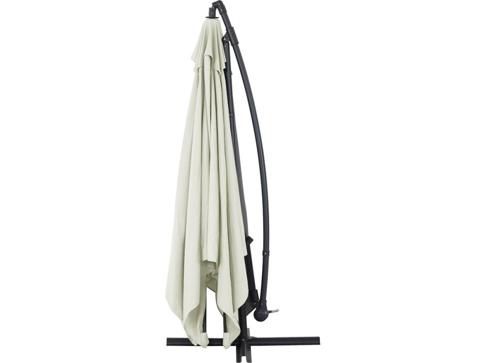 Cantilever Parasol garden  Alu "Ilios 3" - Square - 3 x 3 m - Ecru - Slabs included