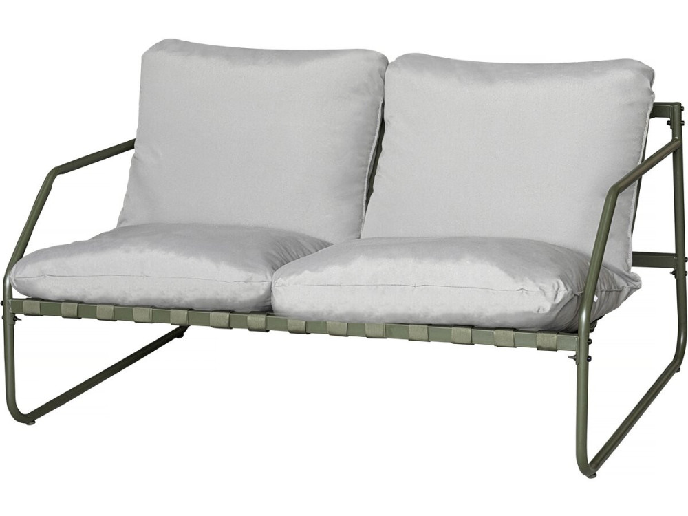 Sora" metal garden furniture set with cushions - 4 seater - Green