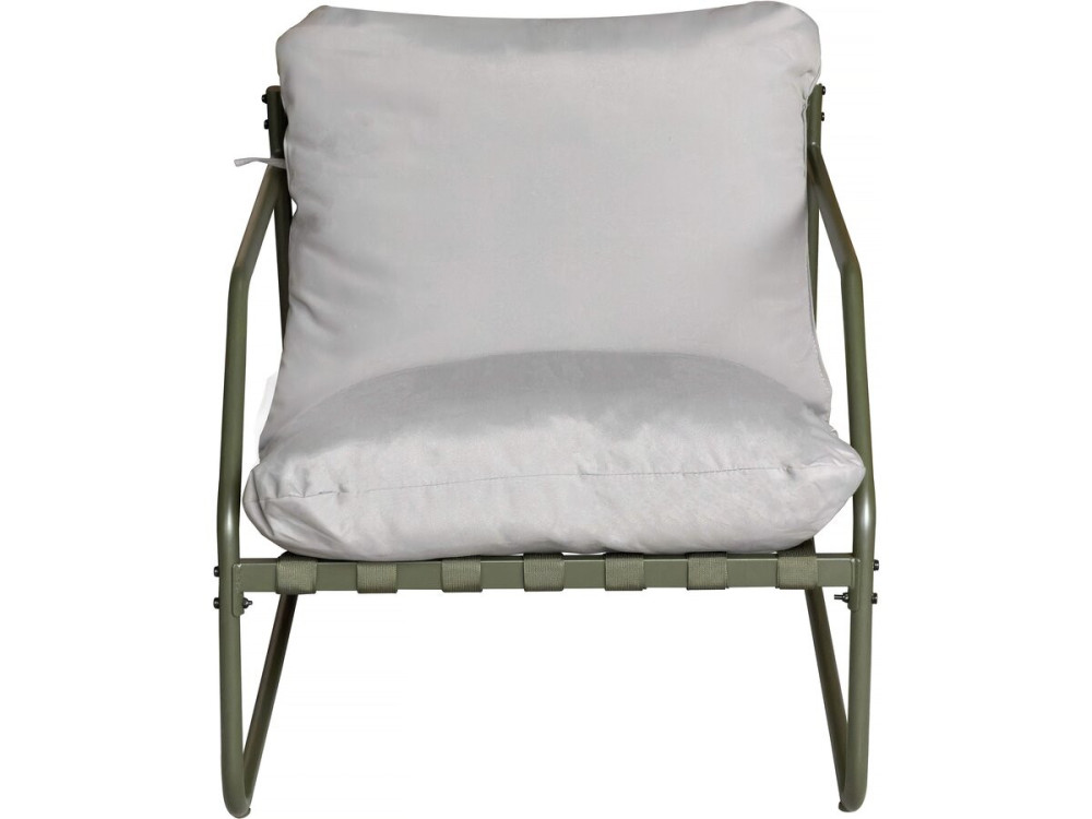 Sora" metal garden furniture set with cushions - 4 seater - Green