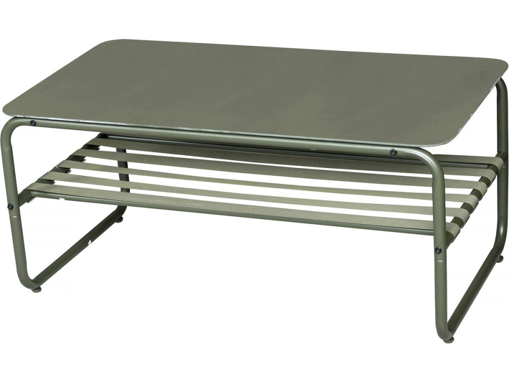 Sora" metal garden furniture set with cushions - 4 seater - Green